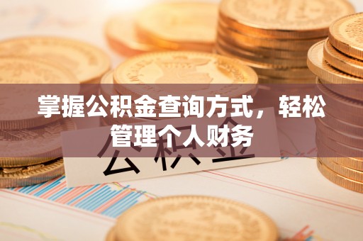 卫滨掌握公积金查询方式，轻松管理个人财务