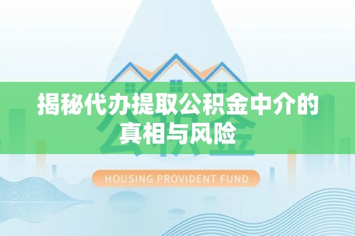 卫滨揭秘代办提取公积金中介的真相与风险