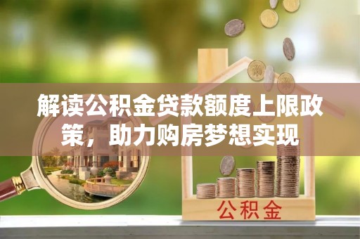 卫滨解读公积金贷款额度上限政策，助力购房梦想实现