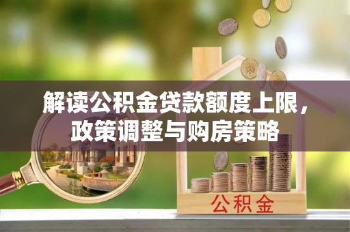 卫滨解读公积金贷款额度上限，政策调整与购房策略