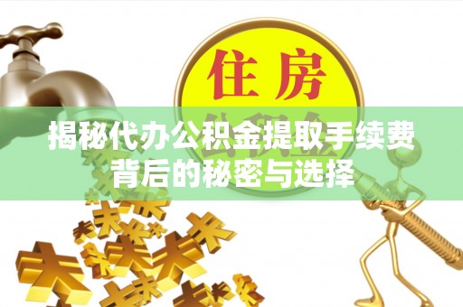 卫滨揭秘代办公积金提取手续费背后的秘密与选择