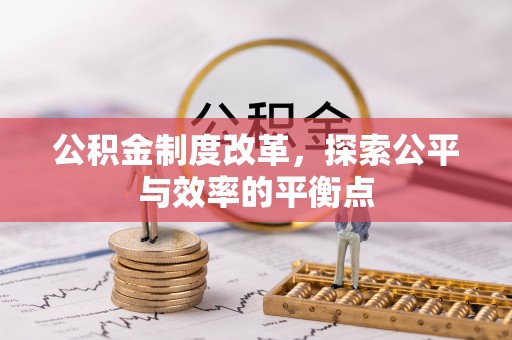 卫滨公积金制度改革，探索公平与效率的平衡点