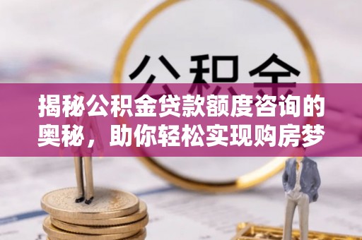 卫滨揭秘公积金贷款额度咨询的奥秘，助你轻松实现购房梦想