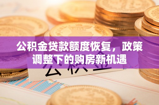 卫滨公积金贷款额度恢复，政策调整下的购房新机遇