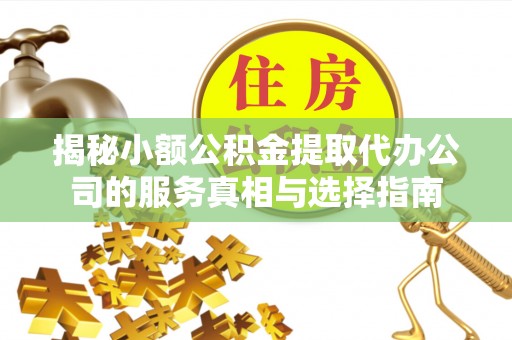 卫滨揭秘小额公积金提取代办公司的服务真相与选择指南