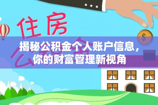卫滨揭秘公积金个人账户信息，你的财富管理新视角