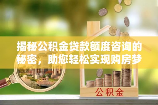 卫滨揭秘公积金贷款额度咨询的秘密，助您轻松实现购房梦想