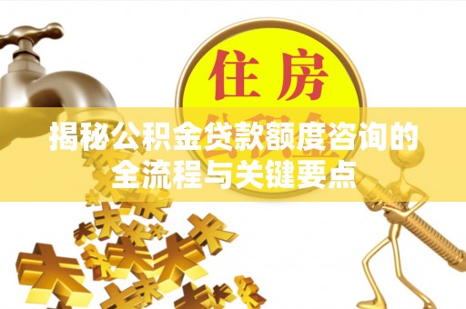 卫滨揭秘公积金贷款额度咨询的全流程与关键要点
