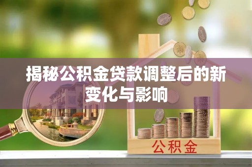 卫滨揭秘公积金贷款调整后的新变化与影响