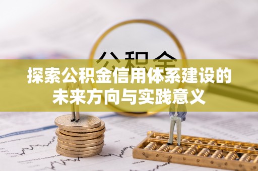 卫滨探索公积金信用体系建设的未来方向与实践意义