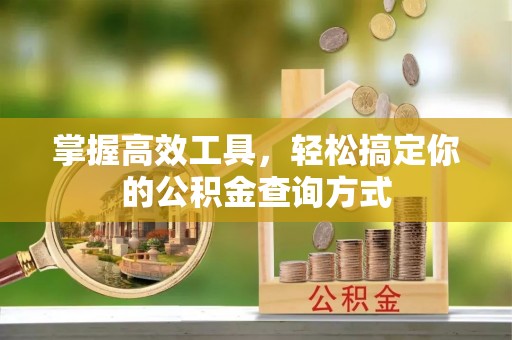 卫滨掌握高效工具，轻松搞定你的公积金查询方式