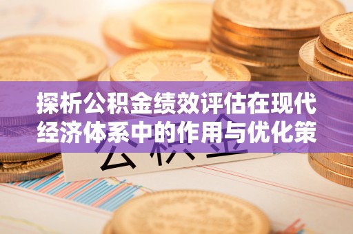 卫滨探析公积金绩效评估在现代经济体系中的作用与优化策略