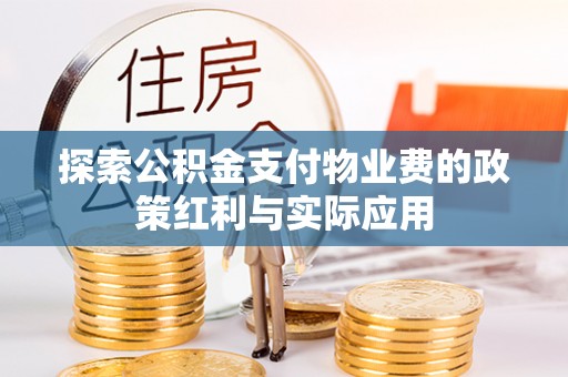 卫滨探索公积金支付物业费的政策红利与实际应用